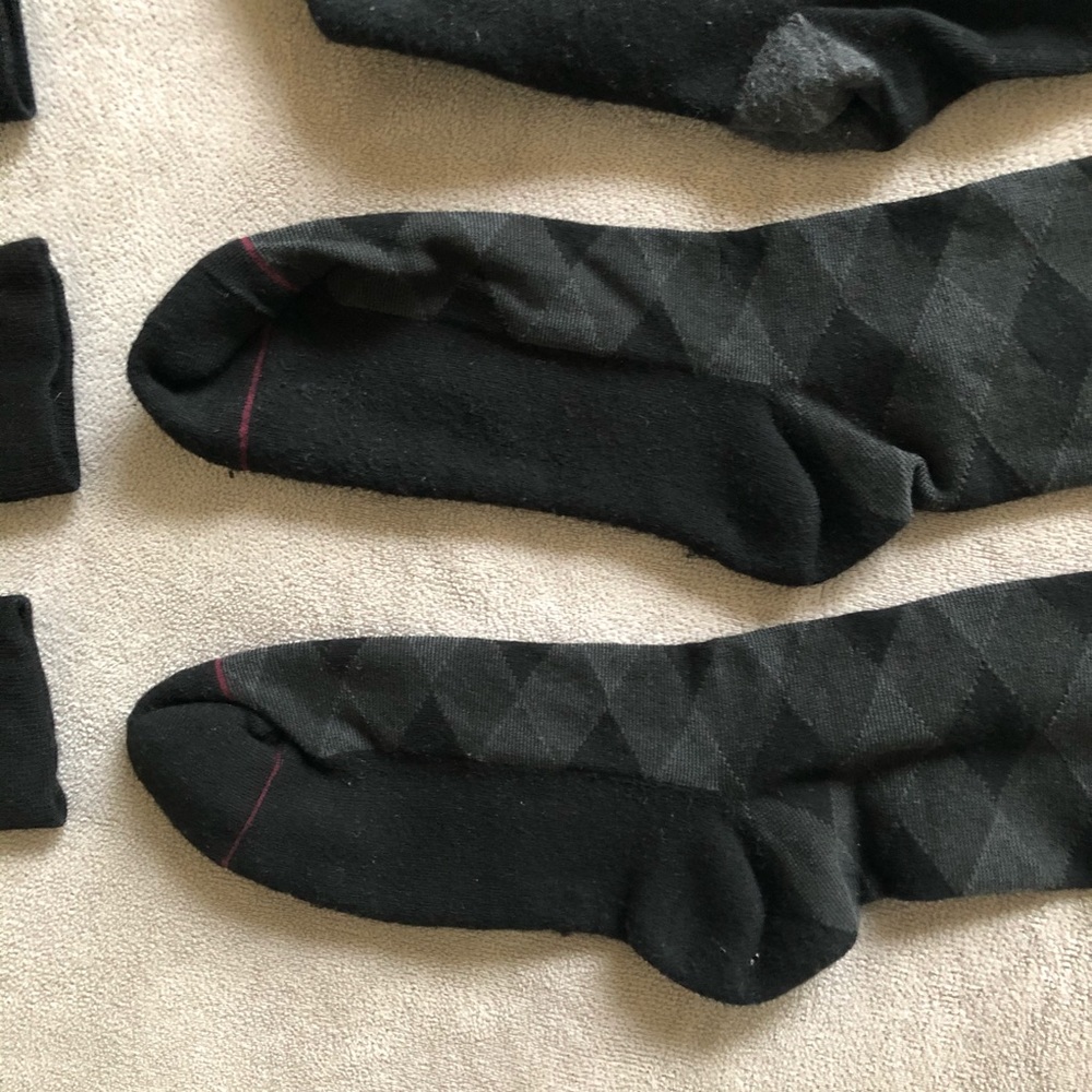Crew Dress Socks Black Mixed Solid/Pattern 5 Pairs - image 6